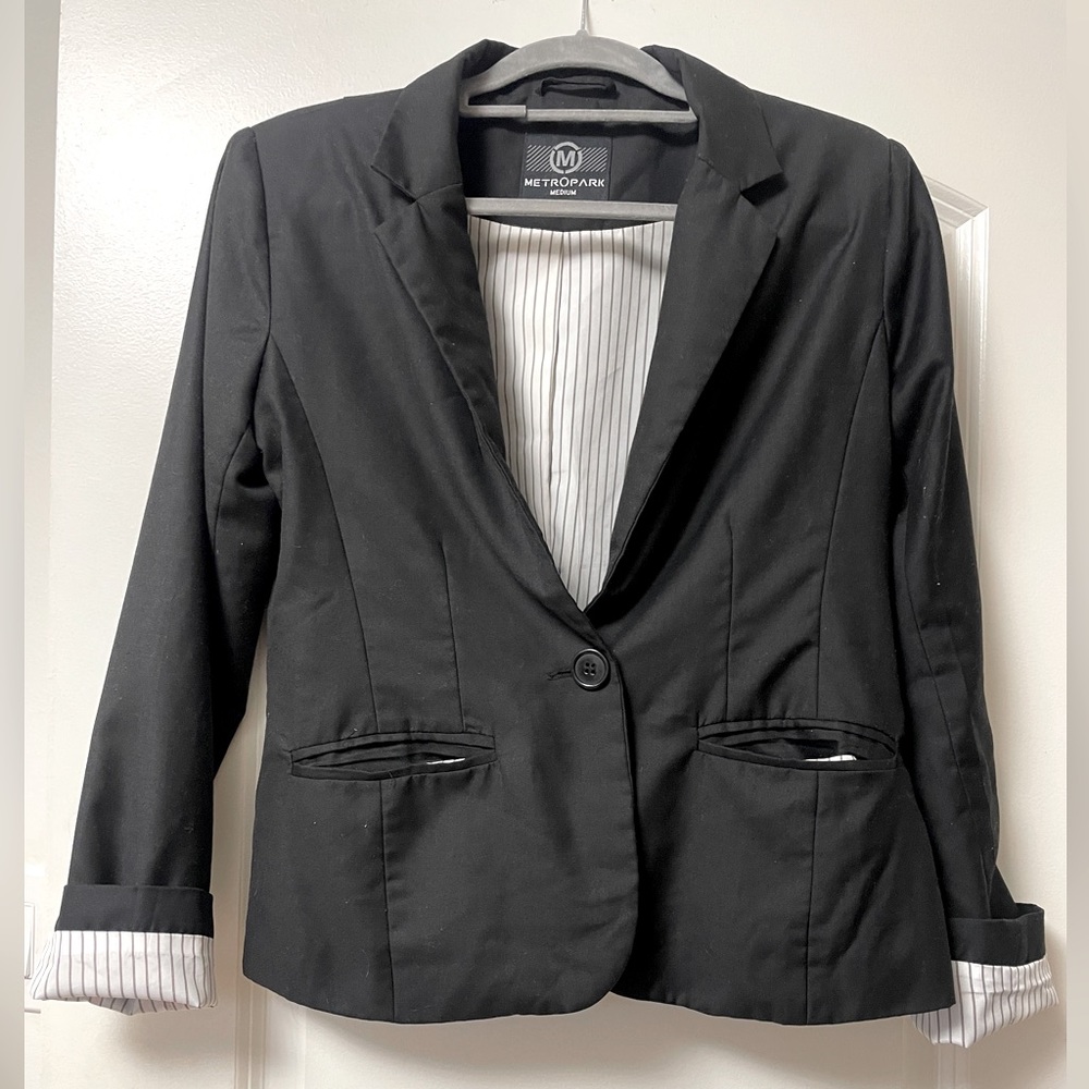 Y2K Metropark Blazer with pinstripe lining - Picture 1 of 2